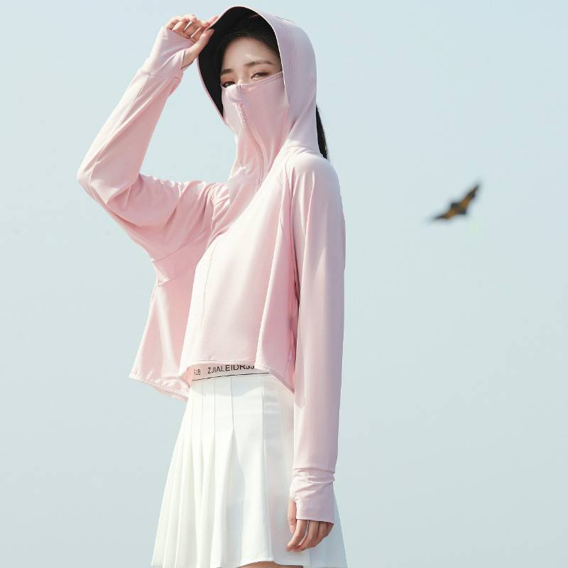 新款黑膠帽簷防曬衣女士防紫外線防曬服衫