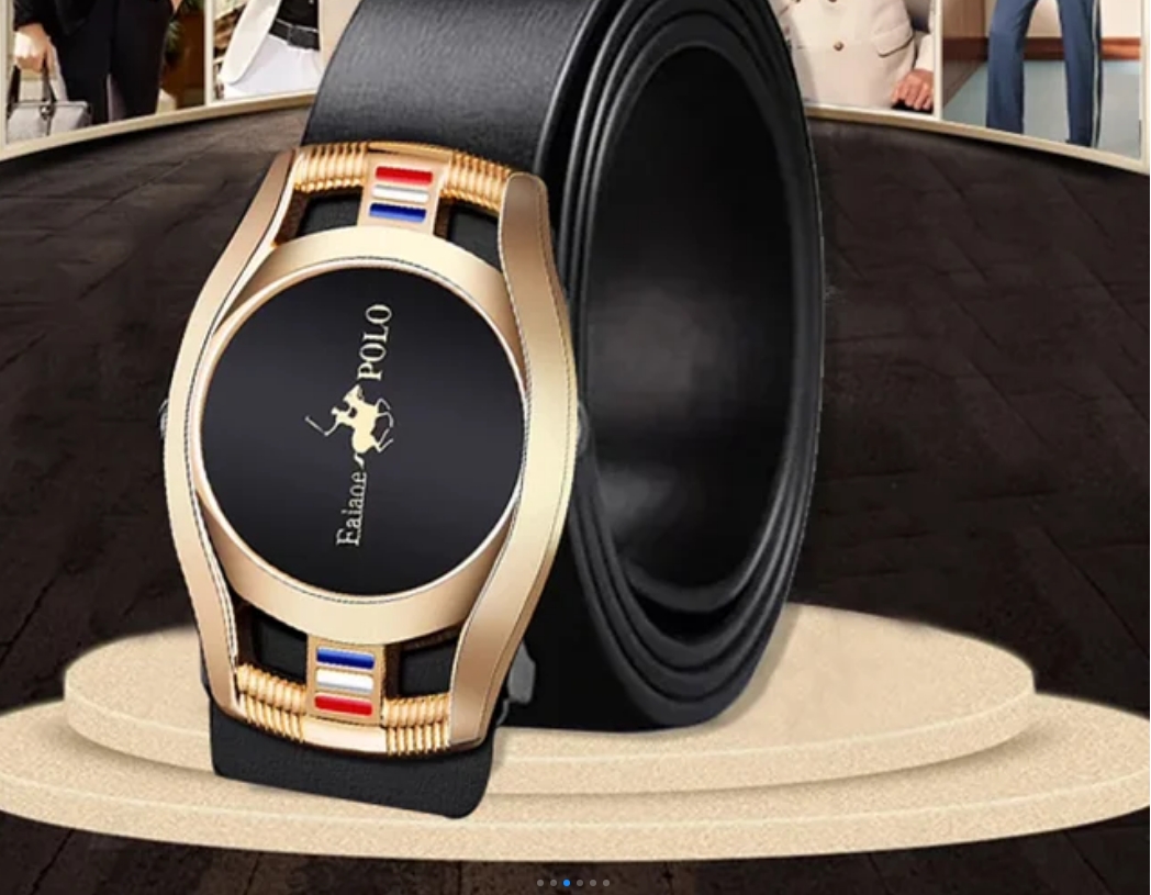 保羅牛皮自動扣高級皮帶 保羅牛皮自動扣高級皮帶