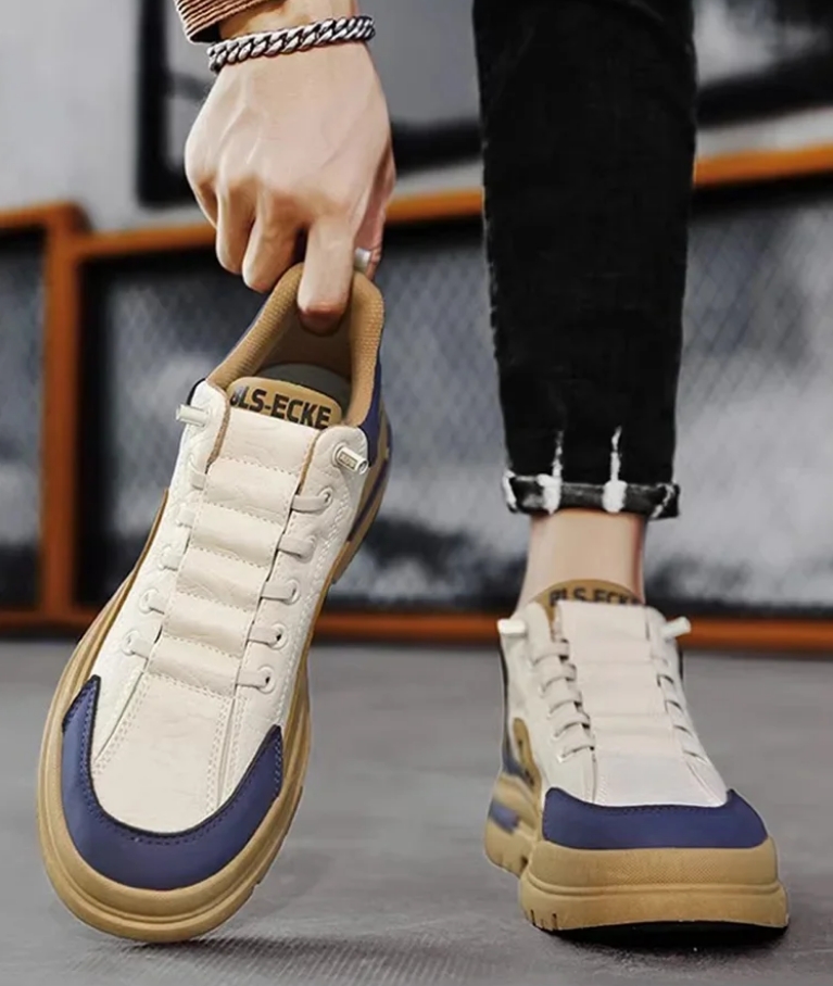  2024新款厚底皮面工裝鞋